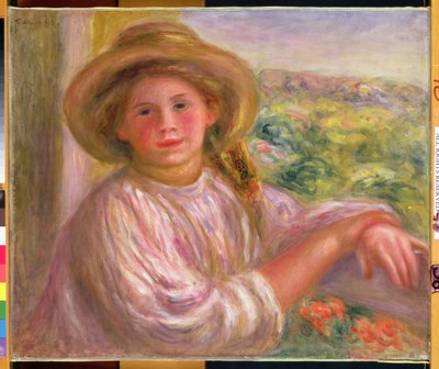 Lány az erkélyen Cagnesben, 1911 alkotó: Pierre Auguste Renoir